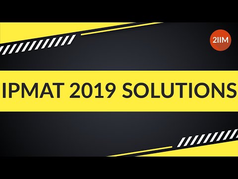 IPMAT 2019 Solutions