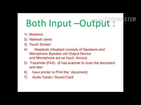 List of Input Devices Output Devices and Both Input -Output Devices ...