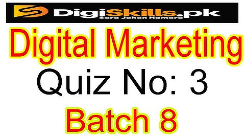 Digiskills Digital Marketing Quiz no 3 Batch 8 | Digital Marketing Quiz 3