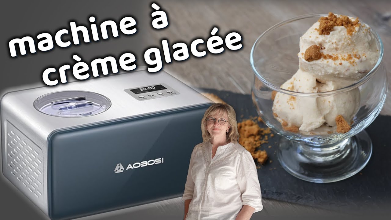 AAOBOSI Sorbetière 1,5L Bac Congélation Automatique - Glace Molle Gélato Sorbet Yaourt Glacé