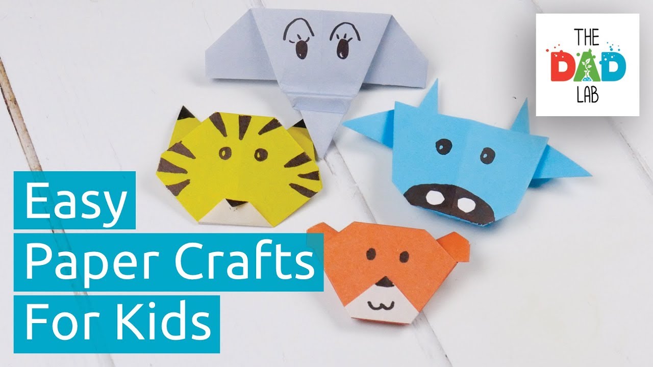 5 Cute Animal Origami Faces | Easy Paper Folding Crafts for Kids - YouTube