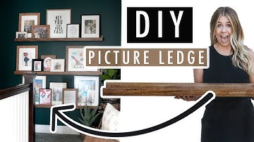 PICTURE LEDGE DIY (picture ledge decorating ideas) Pottery Barn dupe shelves-Sara Boulter Curated