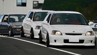 車高短ホンダ車の大渋滞‼️サーキットフェスタ2023 HONDAism PrayersDay シビック インテグラ EF9 EG6 EK9 FD2 DC2 DC5 直管 USDM JDM stance