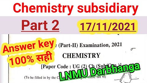 chemistry subsidiary answer key part 2 || chemistry subsidiary objective answer key part 2, 2021