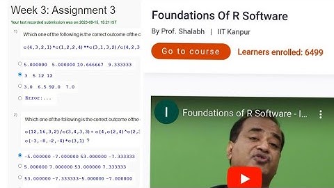 Foundation of R Software Week 3 Assignment Answers || Assignment 3 || NPTEL || July 2023