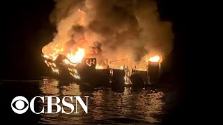 The u.s. coast guard said 34 people were unaccounted for after a fire
on commercial diving vessel off of southern california. five ab...