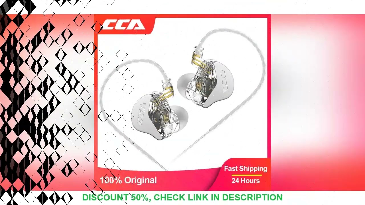 CCA CRA Hanging In Ear Wired HiFi Headset Monitor Headphones Noice Cancelling Sport Gamer Earbuds Ea