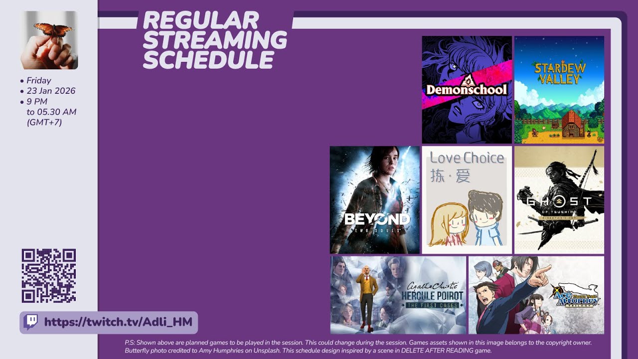 Beyond TS, LoveChoice, Agatha Christie HPTFC, Demonschool, Ghost oT, Phoenix WAAT, Stardew Valley