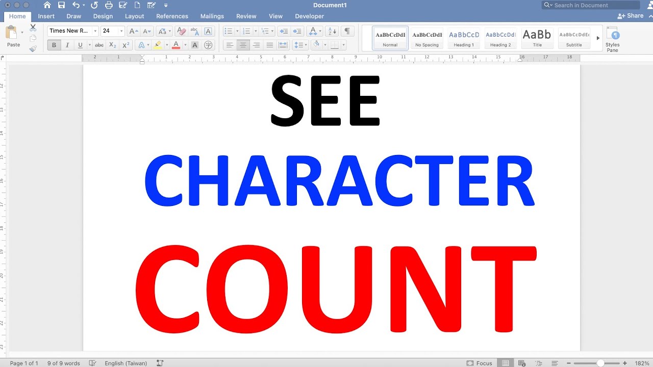 How To Count Characters In Word (MS Word) 