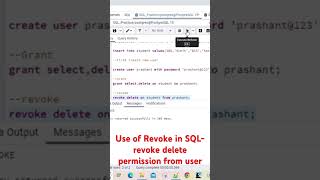 Use of Revoke in SQL #sqlinterviewquestions #sqltraining