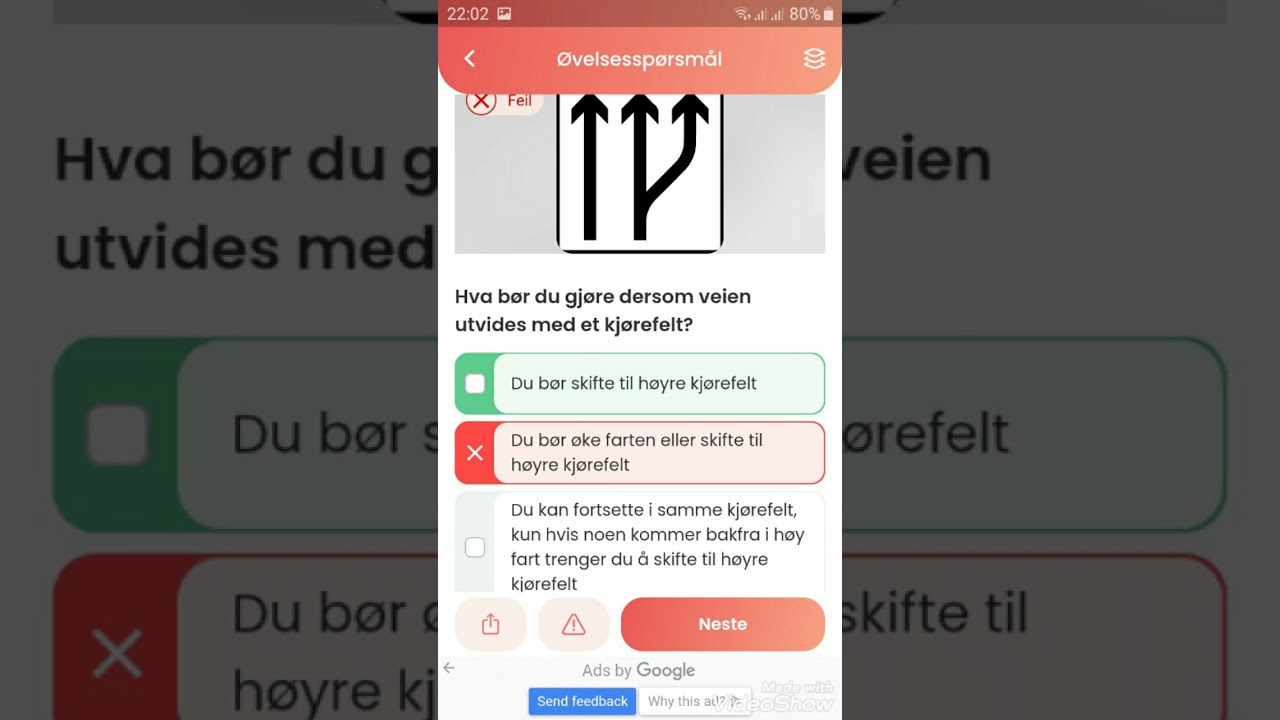Riktig svar grønn..teori prøven🚙🚙bil klasse B test gratis kjøring . drive veibane norway car licence