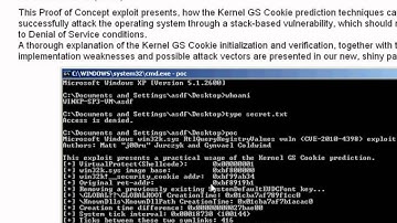 CVE-2010-4398 Windows XP win32k.sys exploit in action