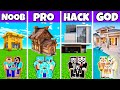 Minecraft Dream House Build Challenge - Noob Vs Pro Vs Hacker Vs God