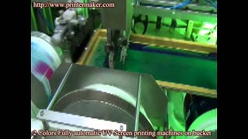 2 Colors Fully automatic UV Screen printing machines on bucket