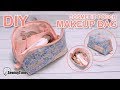 DIY Makeup pouch bag | 꽃무늬 메이크업 파우치 | Cosmetics bag tutorial - sewing pattern #sewingtimes