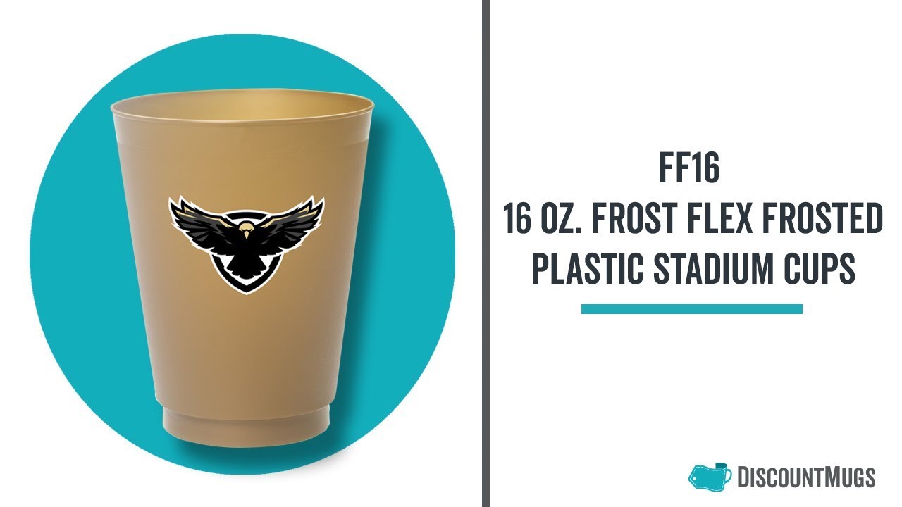 Promotional 16 oz. Frost Flex Frosted Plastic Stadium Cups