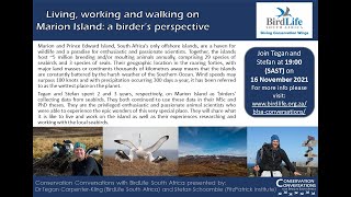 Conservation Conversations: Tegan Carpenter-Kling and Stefan Schoombie - Seabirds on Marion Island