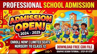 School Admission Pamphlet Design in CorelDRAW Free CDR File Download Hindi Tutorial