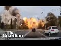 Dashcam shows moment of missile strike in dnipro ukraine