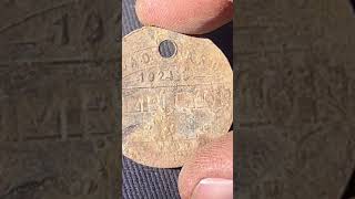 Better look at the 1924 dog registration tag detectorists metaldetector treasurehunting relic