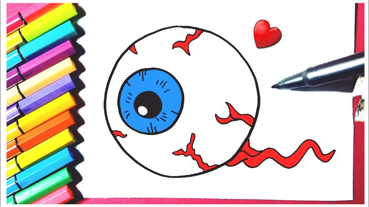 Como desenhar Olho Monstro de Halloween ❤ Desenhos Kawaii