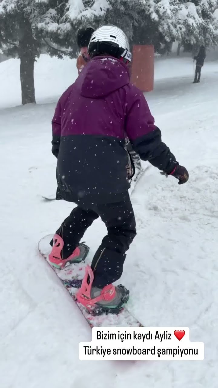 Bizim için kaydı Ayliz❤️ Türkiye snowboard şampiyonu