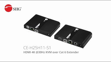 SIIG HDMI 4K30Hz KVM over Cat 6 Extender (Part#: CE-H25H11-S1)