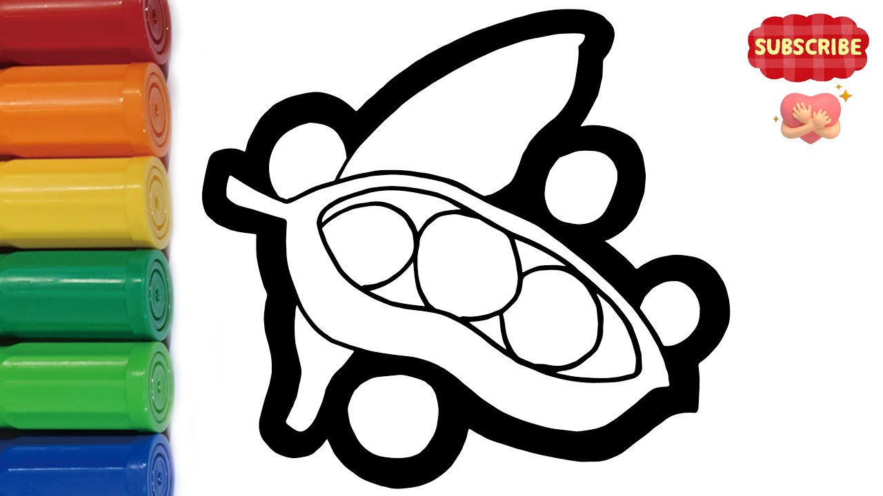 How to draw a Rainbow Peas ? | Drawing and Coloring for Kids & Toddler ...