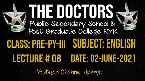 Class Pre-Py-3 English Lecture # 8 [02-June-2021] dpsryk