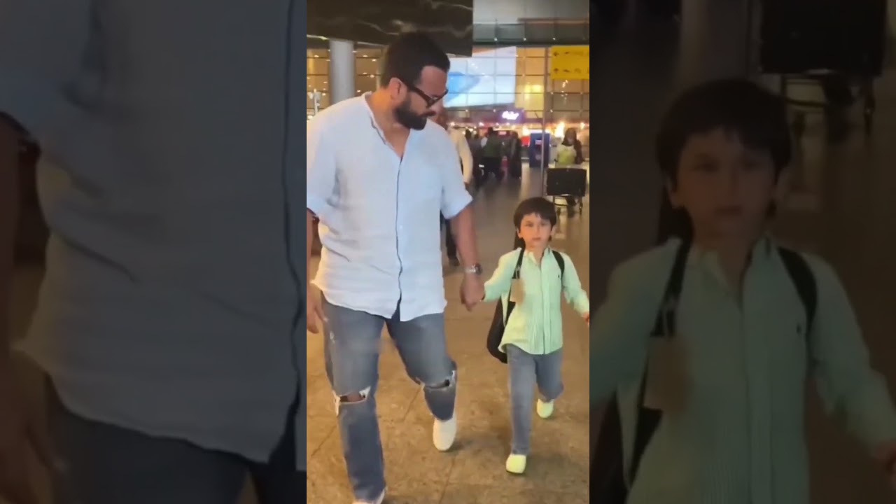 Saif With Son Taimur Spotted 