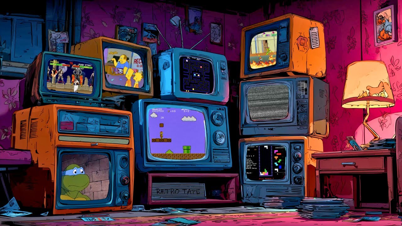 Arcade Room 1987 🎮 Retro 80s Gaming • Synthwave Background Atmosphere