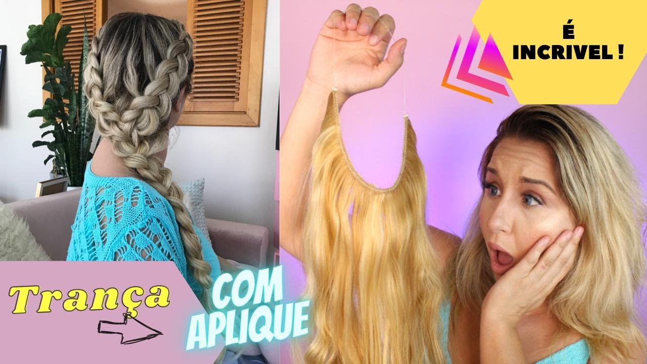 Trança USANDO APLIQUE por Priscila Barbosa