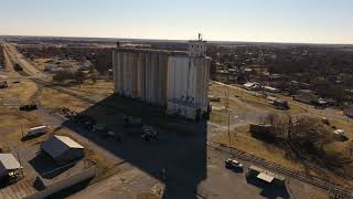 Floating above downtown Burkburnett, TX