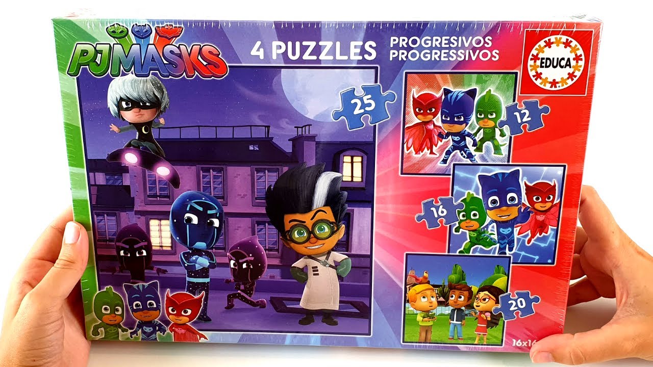 PJ MASKS JUGUETES - 4 Puzzles de los Heroes en Pijama - Videos en ...
