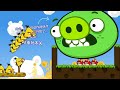 Angry Birds Cannon 3 - THE GIANT PIGGIES GOT KICKED BY SHOOTING MAXIMUM CHUCK TO FORCE OUT!