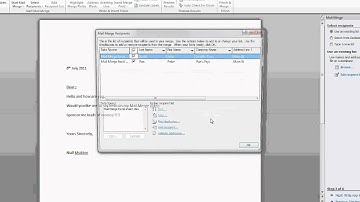 How to use Mail Merge with Microsoft Excel 2010 and Microsoft Word 2010
