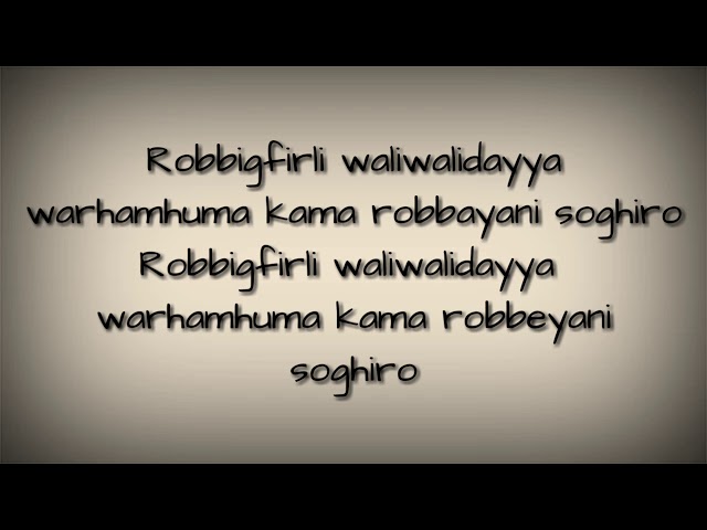 Lirik lagu sabyan robbigfirli waliwalidayya(el-oum class=