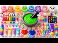 Satisfying Slime ASMR 🌈 DIY How to Make Rainbow Glossy Slime with Makeup Cosmetics Glitters 16