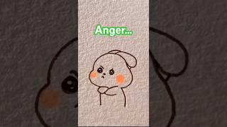 how to draw a Cute Angry Drawing 😡 | Easy Cartoon Doodle Art #drawing #trending #shorts