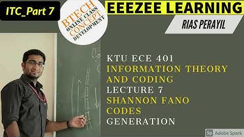 KTU EC 401 ITC PART 7 Shannon fano algorithm for source coding