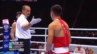 Б.Нурдаулетов (КАЗ) - Чемпион мира-2019 по боксу!!! Boxing World final vs Ruzmetov (Uzbekistan)