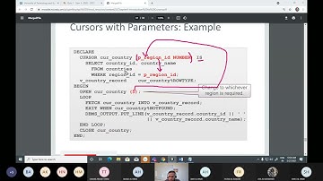 Cursor Parameters   PLSQL