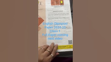 Class 1 English Olympiad Question Paper 2024-25 | English Olympiad for Class 1 | Olympiad Exam guide