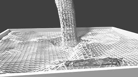 Blender fluid simulation with a wireframe modifier :D