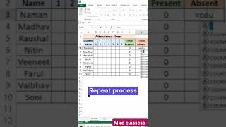 Excel create attendance sheet Excel and count if formula use