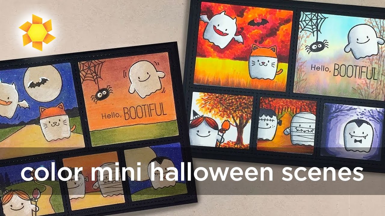 Drawing Faboolous mini Halloween Scenes