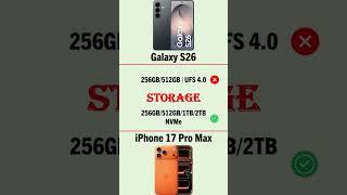 samsung s26 vs iPhone 17 pro max 🔥