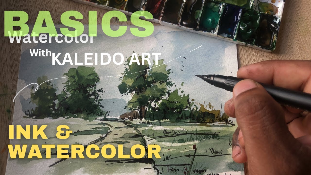Basic Watercolor Tutorial / Landscape Painting #watercolorpainting