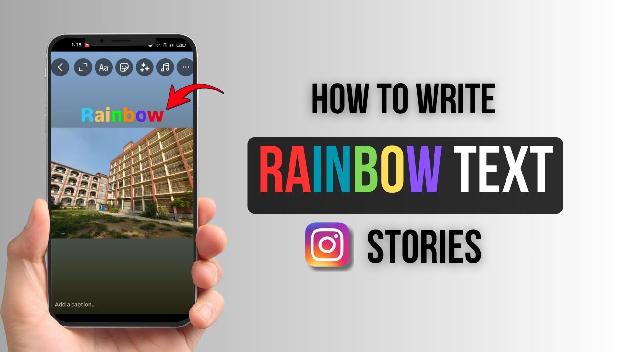 Как добавить радужный текст в Stories в Instagram?