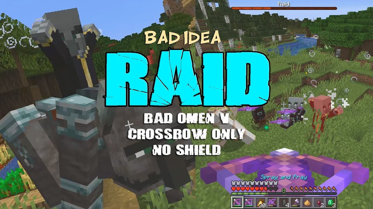 When A Minecraft Raid Goes Wrong Hard Difficulty Bad Omen V Crossbows Only